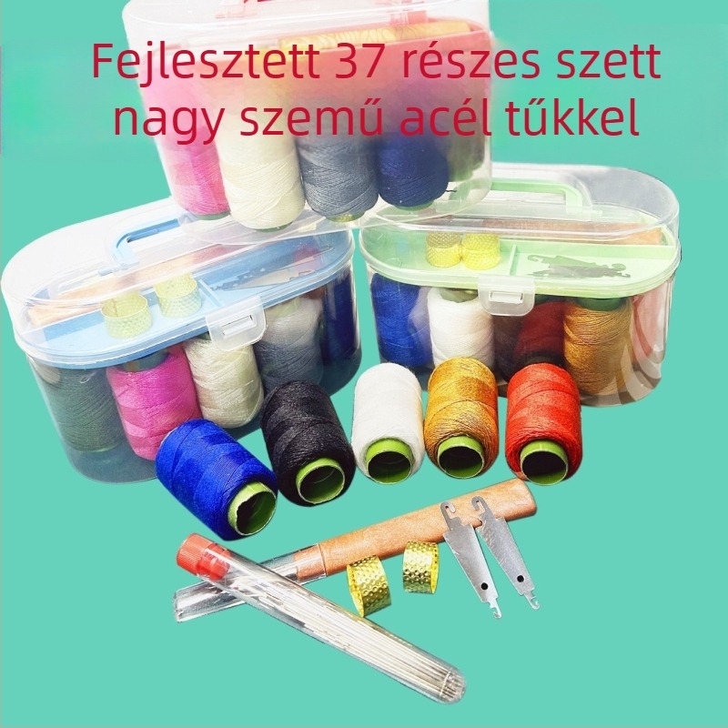 Bonfun 37-darabos varrókészlet tárolóval, nagy szemű acél tűk kézi varráshoz és hagyományos quilt-varráshoz