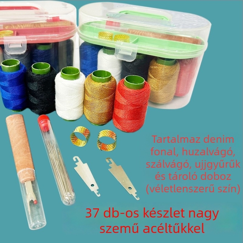 Bonfun 37-darabos varrókészlet tárolóval, nagy szemű acél tűk kézi varráshoz és hagyományos quilt-varráshoz