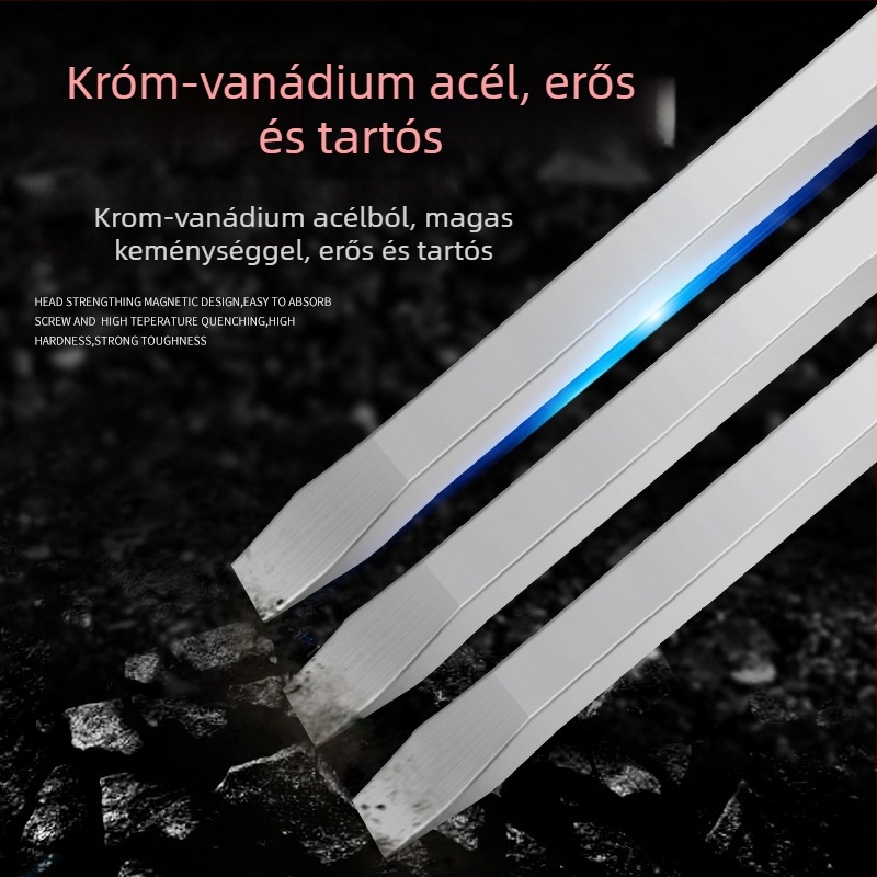 Ipari szintű hosszú szárú csavarhúzó, 1000 mm, Cr-V acél, szigetelés nélküli, nem mágneses, 1,21 kg, többcélú használat