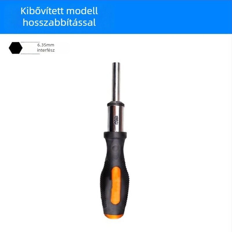 Többfunkciós ratchet csavarhúzó, Allen kulcs, előre-hátra forgás, T-markolat, 1 db, 45# acél