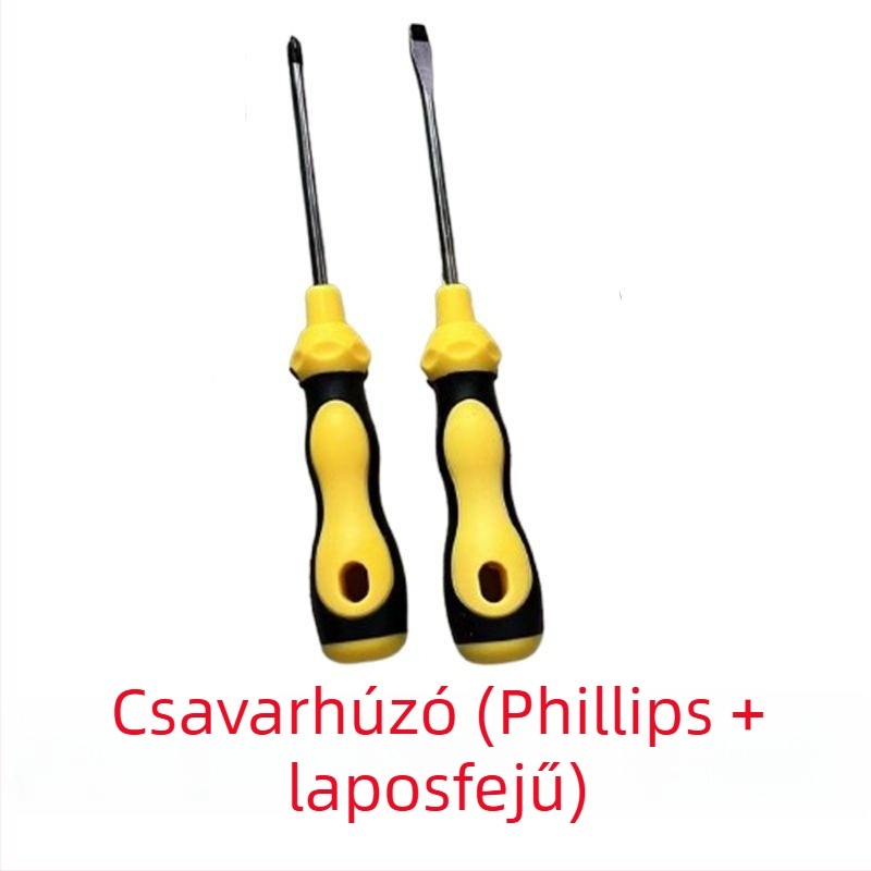 Háztartási/ipari csavarhúzó és fogó készlet – kereszthornyú fej, megerősített fogó, szénacél
