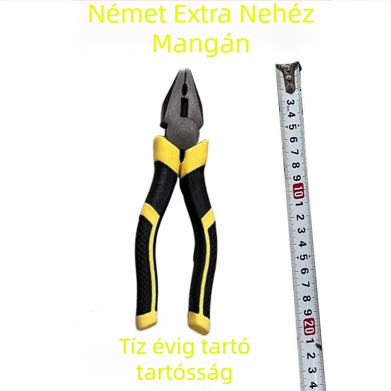 Háztartási/ipari csavarhúzó és fogó készlet – kereszthornyú fej, megerősített fogó, szénacél