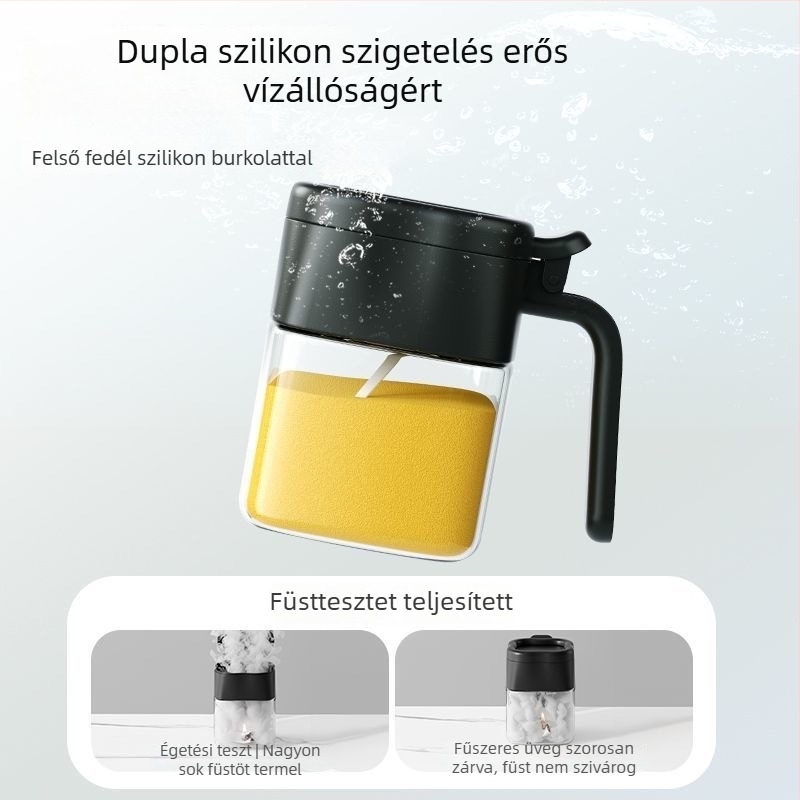 Üveg fűszertartó készlet zárt nedvességálló kialakítással, só és szilárd fűszerekhez, testreszabható