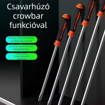 Lapos fejű csavarhúzó, szénacél, TPR markolat, szigetelés nélkül, nem mágneses, súly: 1, fej típusa: lapos