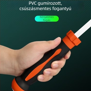 Lapos fejű csavarhúzó, szénacél, TPR markolat, szigetelés nélkül, nem mágneses, súly: 1, fej típusa: lapos