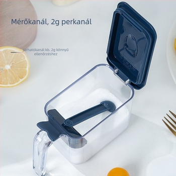 Hisuhito japán stílusú nedvességálló zárható fűszertartó, átlátszó, fogantyúval, műanyag konyhai tartó szilárd fűszerekhez