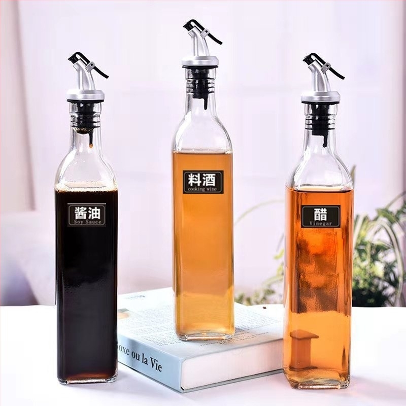 500 ml üveg olajtartó flakon, szivárgásmentes, konyhai fűszerekhez