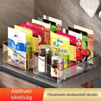 Qiwang műanyag fűszertartó tároló doboz — modern minimalista stílus, pult melletti rendező sóhoz és fűszerekhez