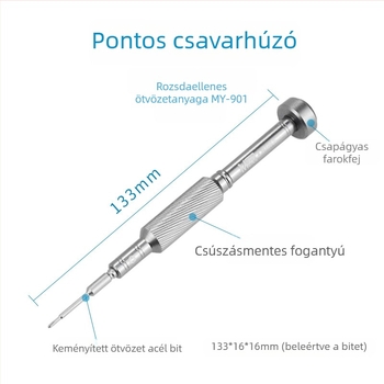 Ant Xin 17-darabos precíz csavarhúzó készlet, S2-es szerszámacél, mágneses, nem szigetelt, mobiltelefon javításához
