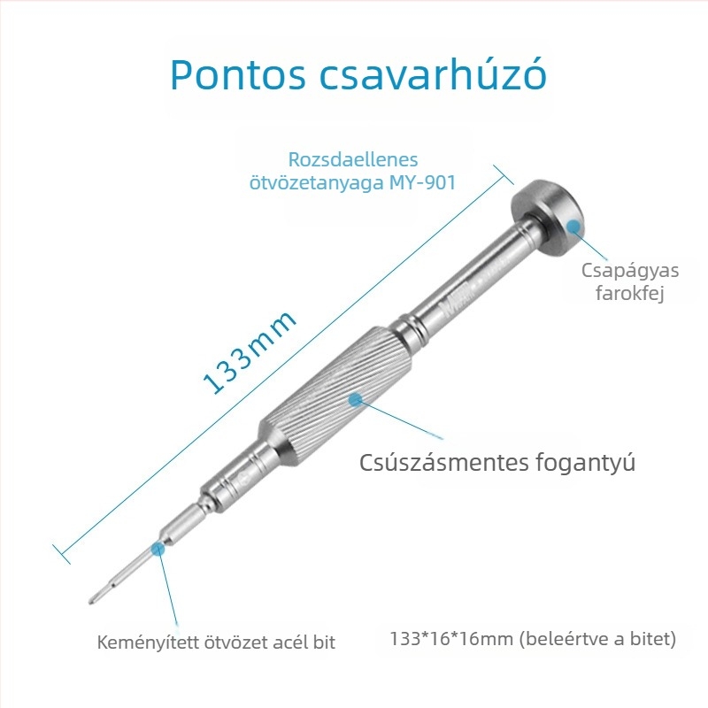 Ant Xin 17-darabos precíz csavarhúzó készlet, S2-es szerszámacél, mágneses, nem szigetelt, mobiltelefon javításához