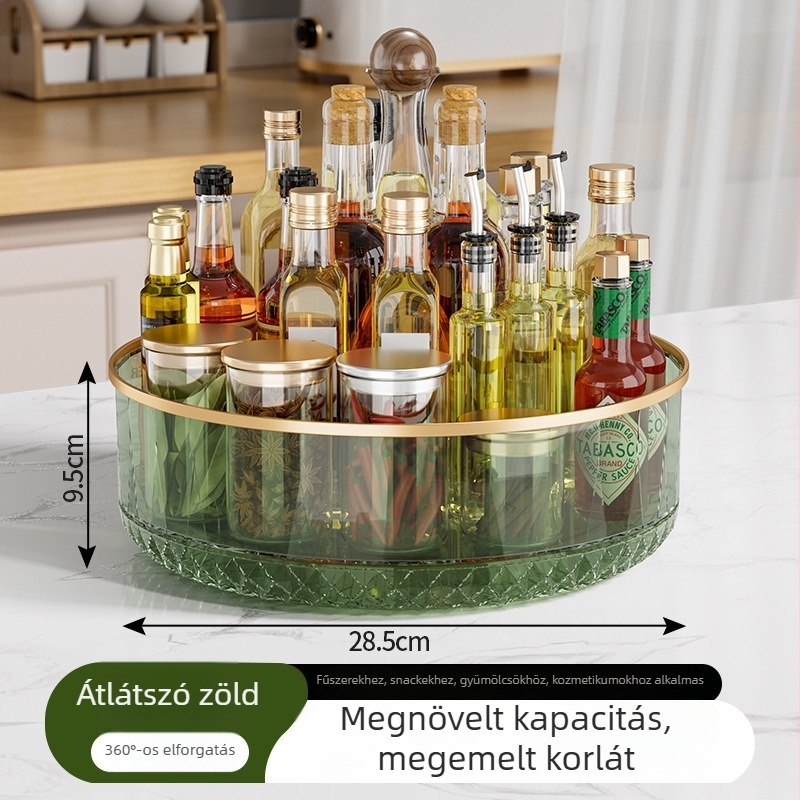 Forgó fűszertartó konyhai tároló, műanyagból – olaj, só, szósz és ecet számára
