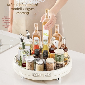 Forgó konyhai fűszer-tároló – kör alakú műanyagból készült többfunkciós asztali rendező olaj- és fűszertartókhoz, könnyed luxus stílus