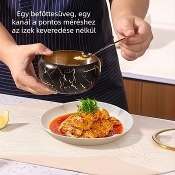 Könnyű luxus rozsdamentes acél fűszertartó fedővel – modern minimalist konyhai tároló készlet sóhoz, cukorhoz és MSG-hez