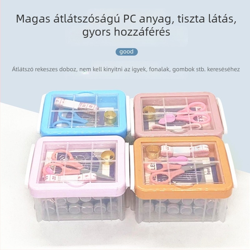 Varró doboz készlet, dupla rétegű átlátszó tárolóval, háztartási és diák használatra, új kínai stílus