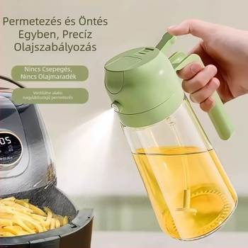 Otthoni olajspray üveg automatikus nyitás-zárás, permetezés és öntés főzőolajhoz, kettős használatú konyhai eszköz fűszerezéshez