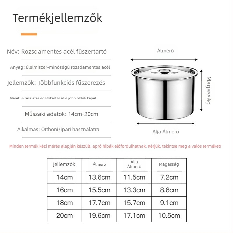 Rozsdamentes acél íz-kupa nyitott fedővel, szilárd fűszertartó, logónyomtatás elérhető