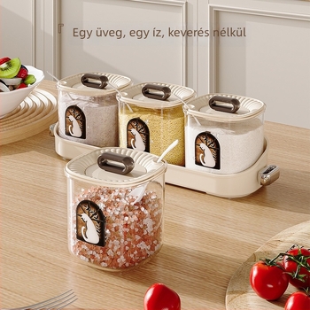 Beépített többrekeszes fűszertartó konyhához, prémium műanyag sótartóval és logótestreszabási lehetőséggel