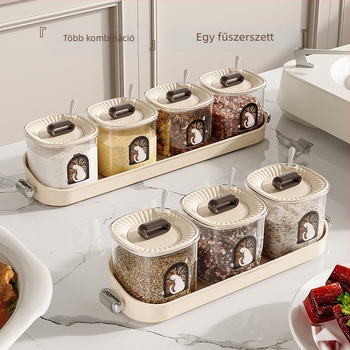 Beépített többrekeszes fűszertartó konyhához, prémium műanyag sótartóval és logótestreszabási lehetőséggel