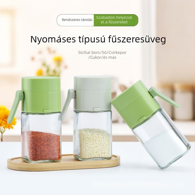 Üveg sótartó adagolóval: pontos dózis, nedvességálló tömítés és nyomó adagoló mechanizmus