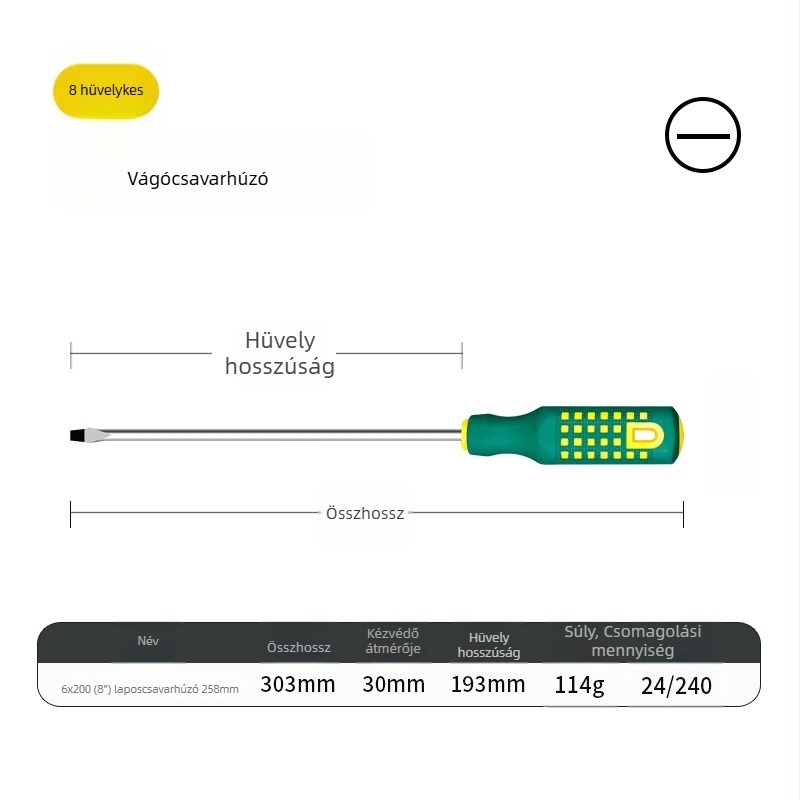 Kereszthornú csavarhúzó – mágneses, szigetelt, magas széntartalmú acélból, markolat PP+TPR