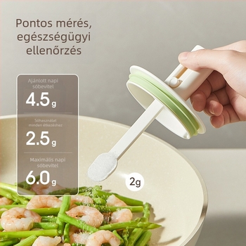 He dou Konyhai fűszertartó teleszkópos zárással, üveg- és PP-testtel, szilárd fűszerekhez (MSG)