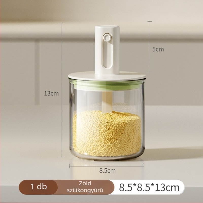 He dou Konyhai fűszertartó teleszkópos zárással, üveg- és PP-testtel, szilárd fűszerekhez (MSG)