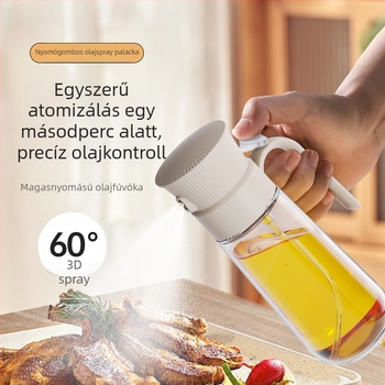 Üvegből készült, kettős funkciójú olajtartó permetezővel és fűszertartóval, automatikus nyitás-zárás, 2 az 1-ben dizájn, modern minimalista stílus