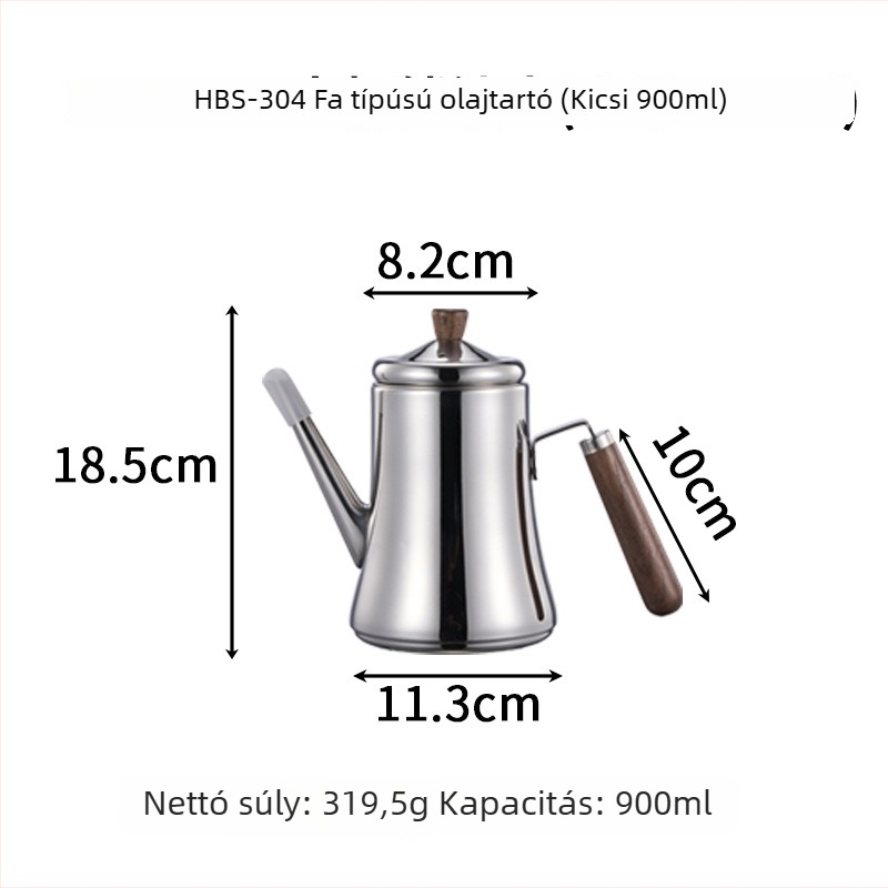 Hongjunda olajtartó edény, rozsdamentes acél, modern minimalista stílus, logóval
