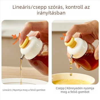 Üvegből készült szezámmag-olaj üveg nyomó adagolóval – konyhai fűszerekhez