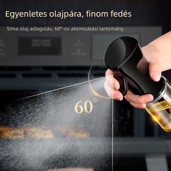 Műanyag olajspray üveg, atomizáló permetezővel, alkalmas olívaolajhoz és étolajhoz, bevezetés 2025
