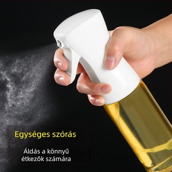 Olajspray palack, üveg és műanyag, modern minimalista stílus, nyomásos permetező funkció