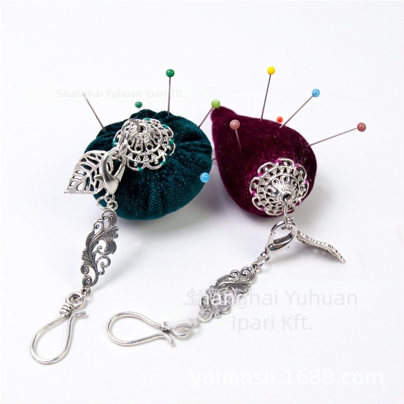 Tűtartó táska vintage függő dísz, chili paprika és édesburgonya motívumok, kézzel készített