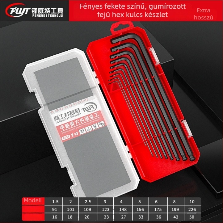 Belső hatszögkulcs készlet, króm-vanádium acél Cr_V