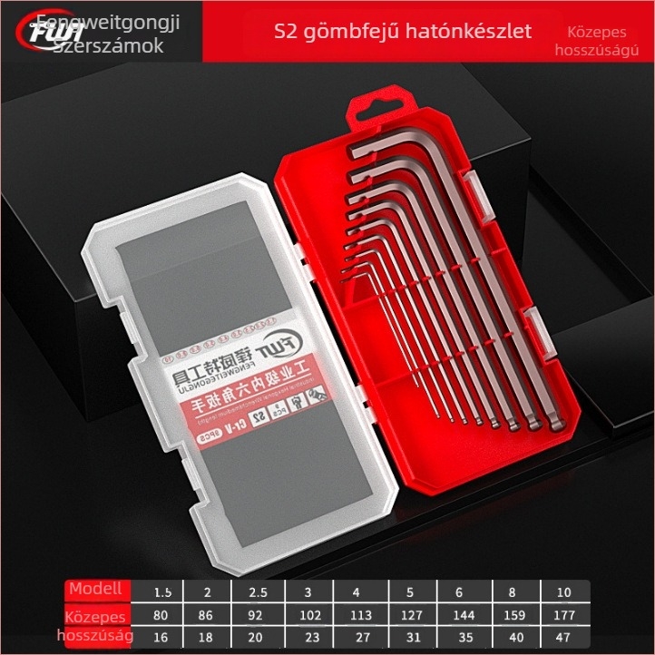 Belső hatszögkulcs készlet, króm-vanádium acél Cr_V