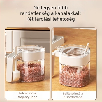 Kerámia sótartó készlet mérő fűszertartó üvegekkel