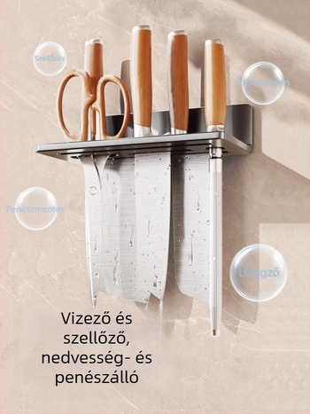 Konyhai késállvány szénacélból, szerelés nélkül, asztali tárolás, etnikus stílus
