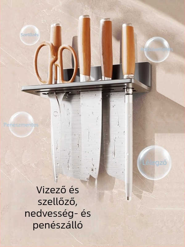 Konyhai késállvány szénacélból, szerelés nélkül, asztali tárolás, etnikus stílus