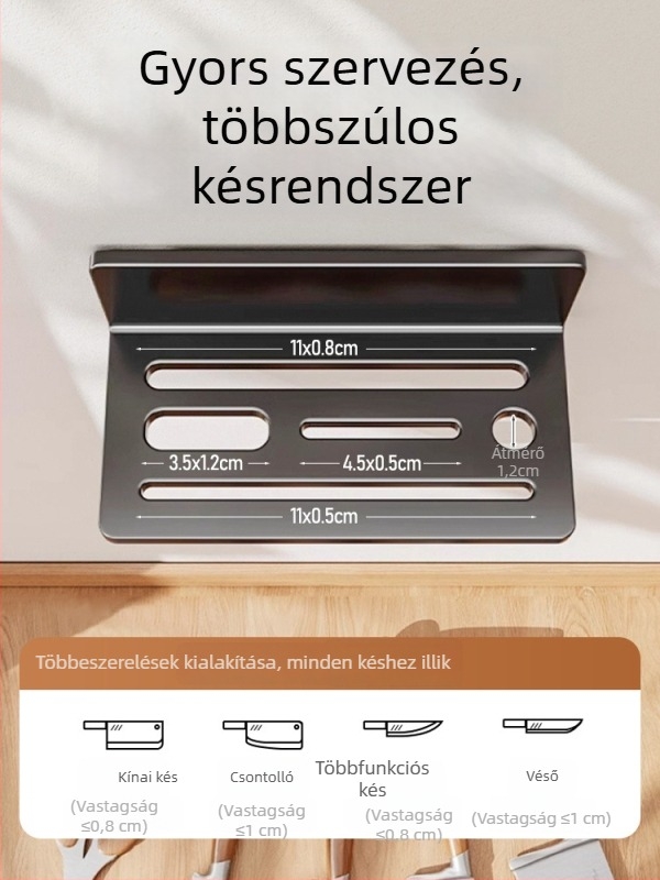 Konyhai késállvány szénacélból, szerelés nélkül, asztali tárolás, etnikus stílus