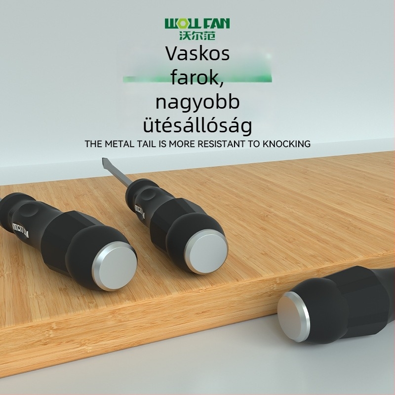 Phillips és laposfejű csavarhúzó készlet – Ipari minőségű, mágneses, szigetelt, Cr-V krom-vanádium acél, markolat ragasztóbevonattal