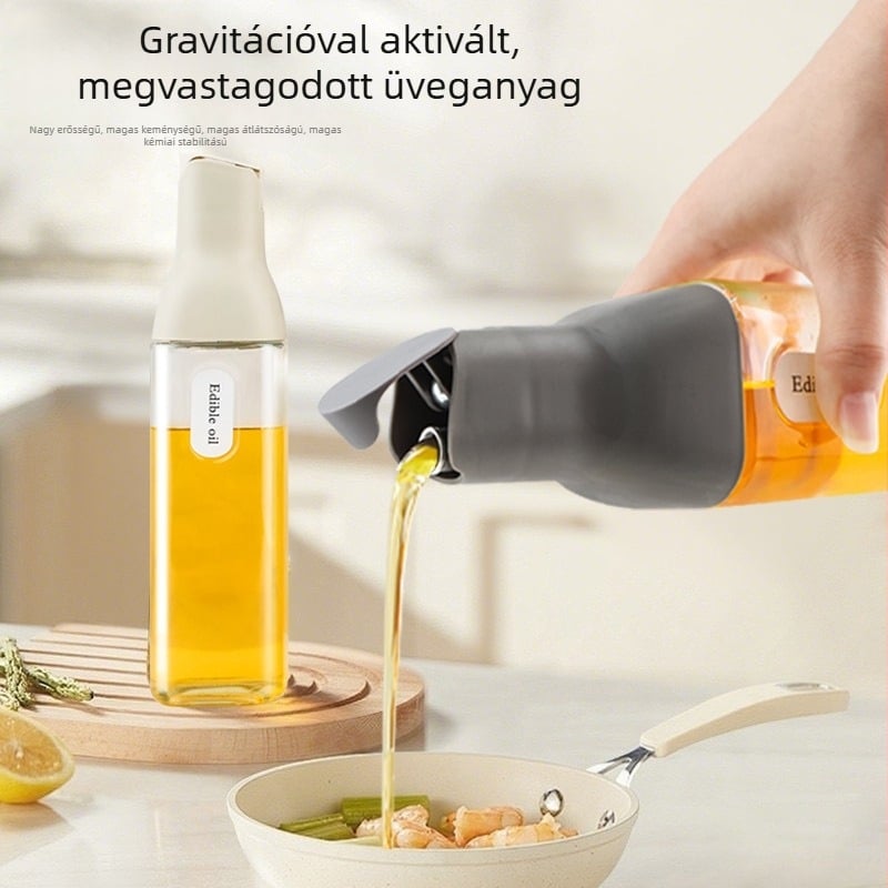 Üveg olajtartó automata nyitás-zárás funkcióval, modern egyszerű stílus