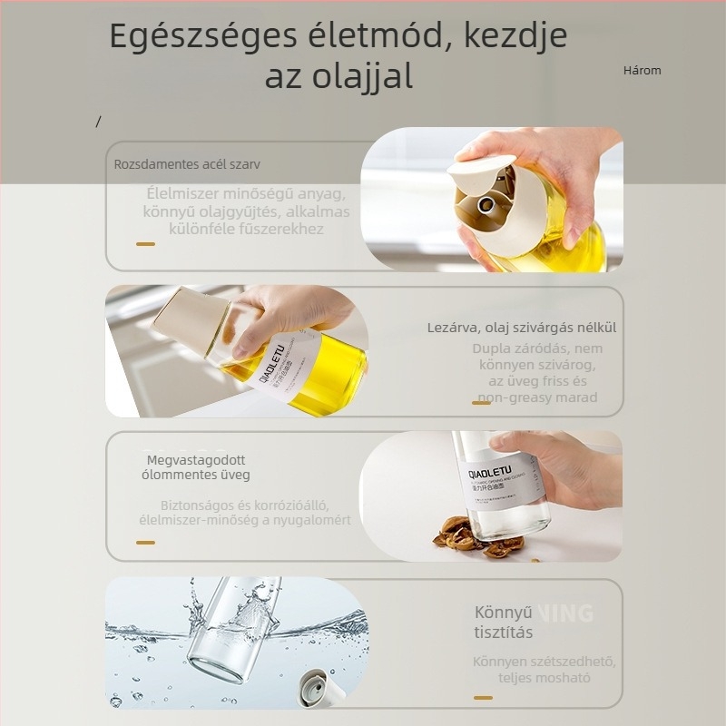 Gravitációs olajtartó üveg automatikus nyitás-zárás funkcióval, olaj és ecet számára, modern minimalista stílus