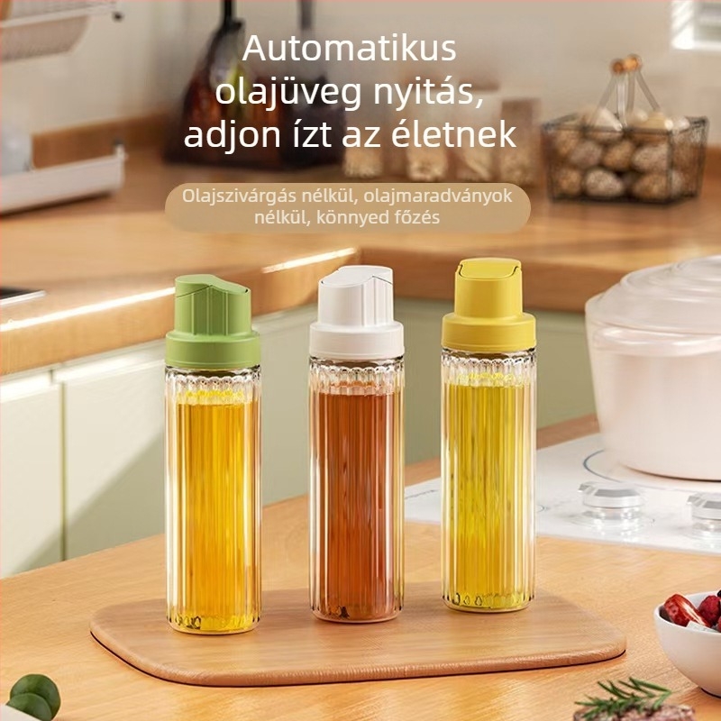 Gravitációs olajtartó üveg automatikus nyitás-zárás funkcióval, olaj és ecet számára, modern minimalista stílus