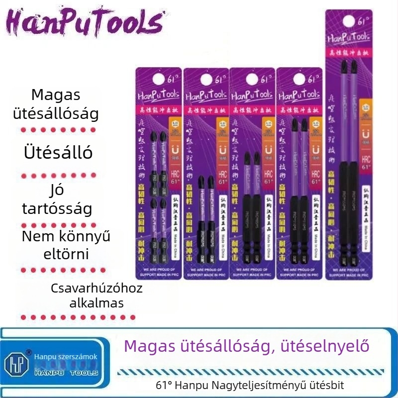 Keresztfejű csavarhúzóbit Nb-S2, 61° szög, ütésálló, mágneses