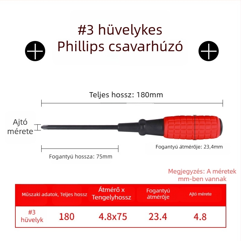 CHKL szigetelt Phillips fejű csavarhúzó, magas széntartalmú acélból