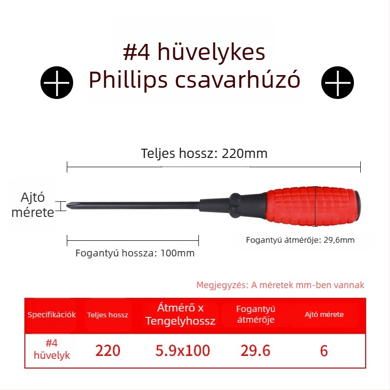 CHKL szigetelt Phillips fejű csavarhúzó, magas széntartalmú acélból