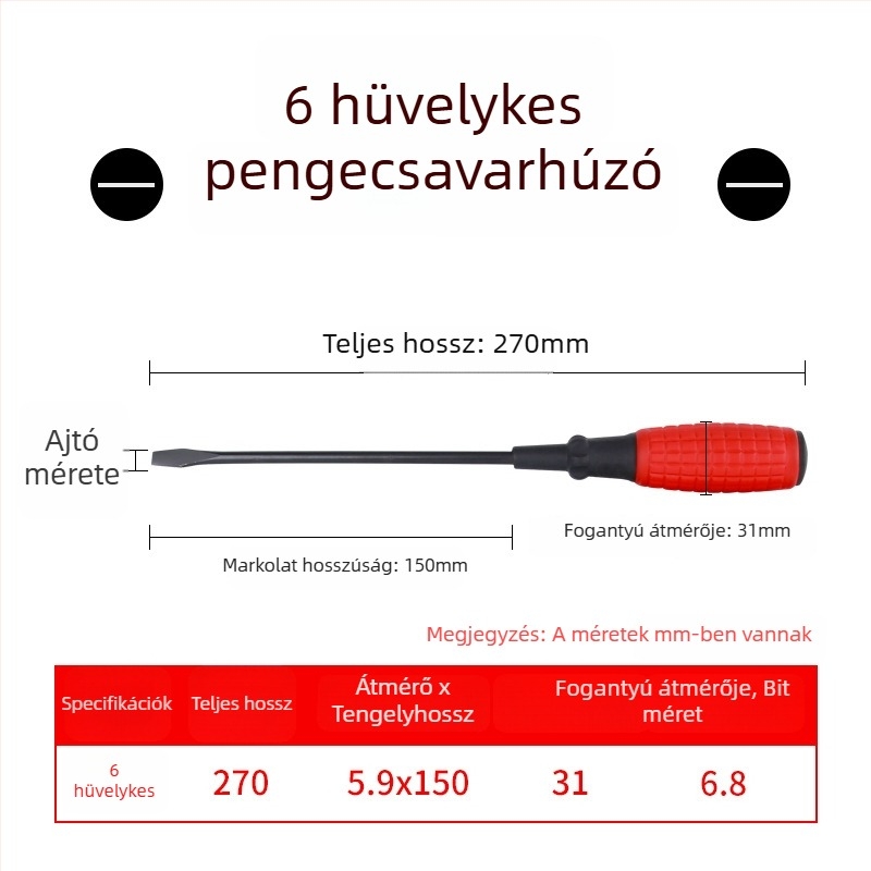 CHKL szigetelt Phillips fejű csavarhúzó, magas széntartalmú acélból