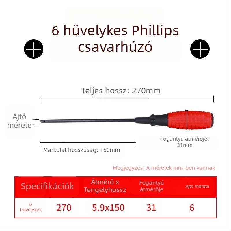 CHKL szigetelt Phillips fejű csavarhúzó, magas széntartalmú acélból