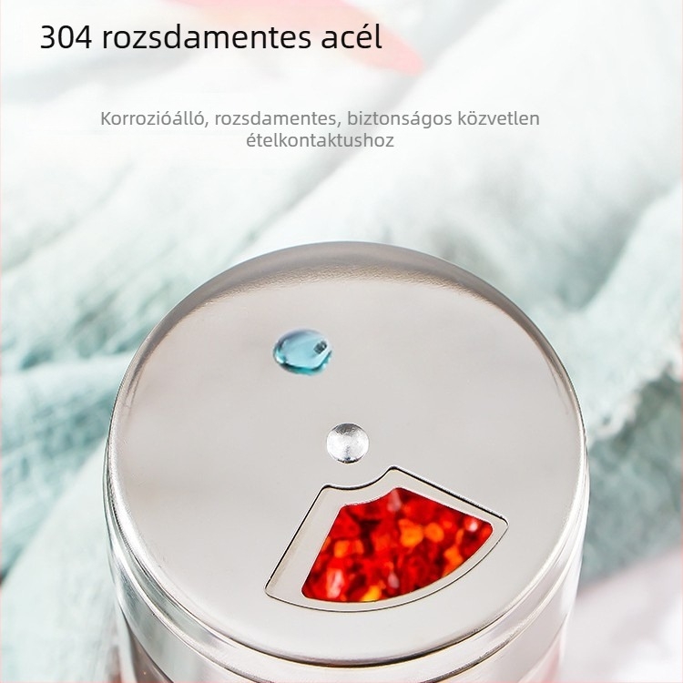 Üveges fűszertartó háztartási konyhához; alkalmas szilárd fűszerekhez; logónyomtatás elérhető; modern minimál dizájn.