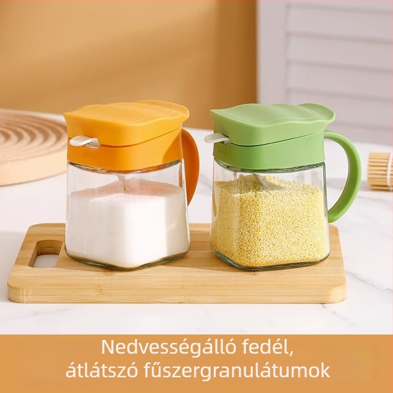 Üveg fűszertartó készlet szilárd fűszerekhez, háztartási konyha