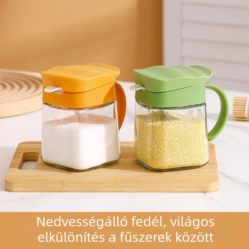 Üveg fűszertartó készlet szilárd fűszerekhez, háztartási konyha